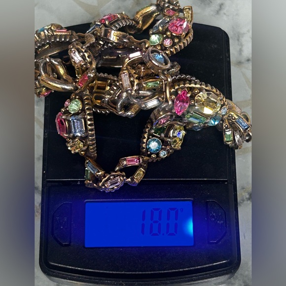 Hollycraft Vintage necklace Multicolor Rhinestones Authentic - Picture 5 of 13